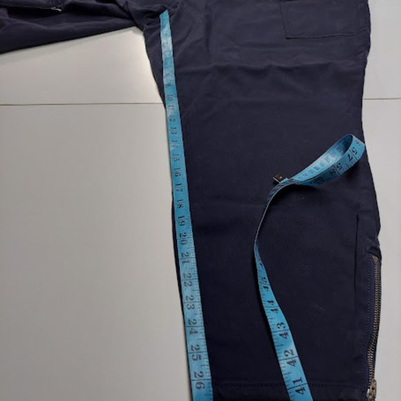 NWT Denim Six Women's Plus Size 28W Navy Utility Pants Zipped Pocket and Sides - Picture 10 of 11